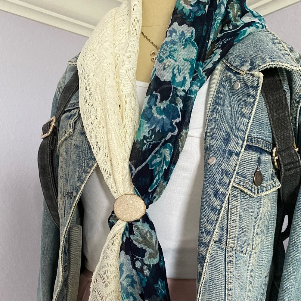 6 Stone Scarf Rings - Picture 6 of 6
